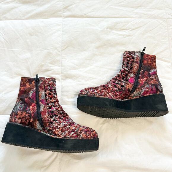 Jeffrey Campbell x Free People Woven Platform Ankle Boots 9.5 - Picture 3 of 9